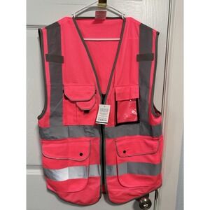 Ladies High Visibility Vest Pink Size Medium